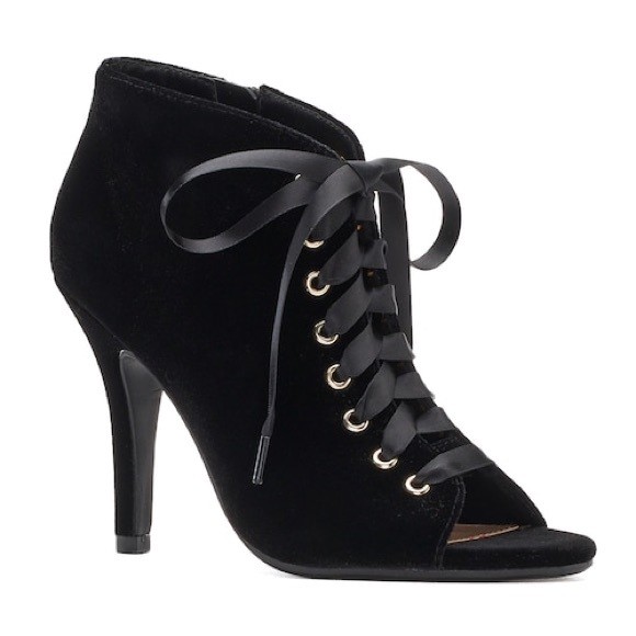 lace up booties peep toe